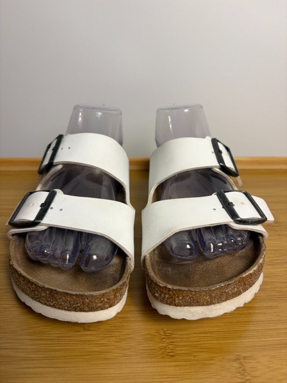 Birkenstock Unisex 40 ( Men's 7 Women's 9) Arizona BS Birko Flor Sandals White